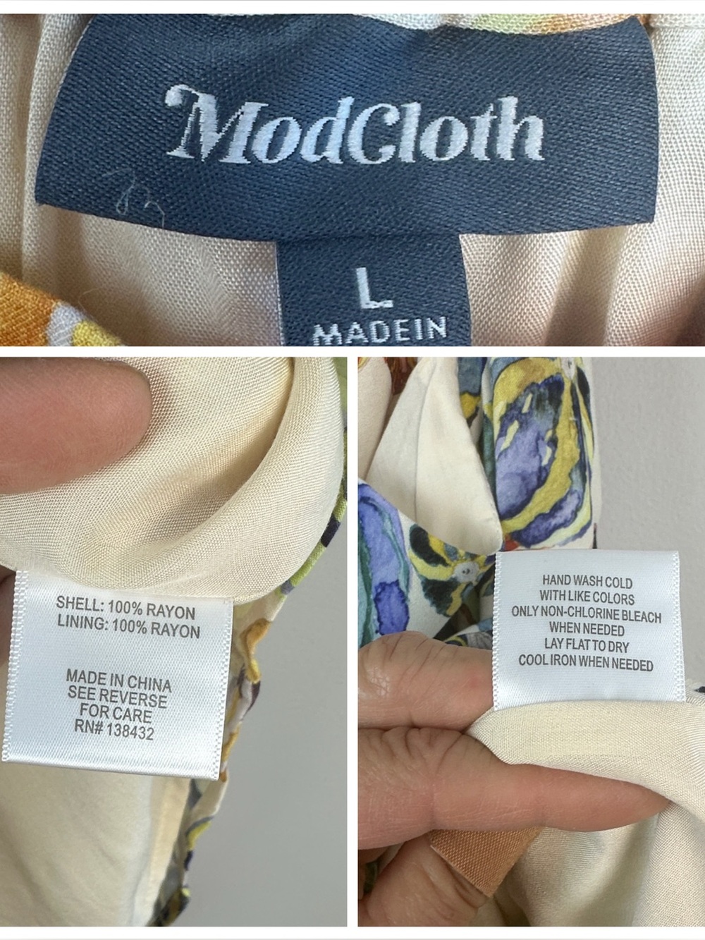 ModCloth Cream Floral A-Line Skirt with Multicolor Print - Picture 16 of 16